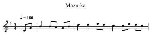 Mazurka - staff notation