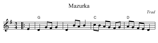 Mazurka - staff notation