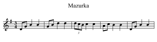 Mazurka - staff notation