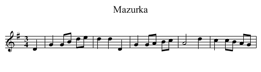 Mazurka - staff notation