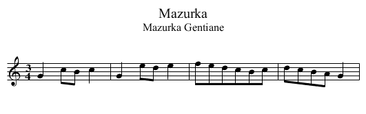 Mazurka - staff notation