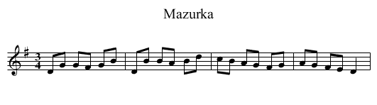 Mazurka - staff notation