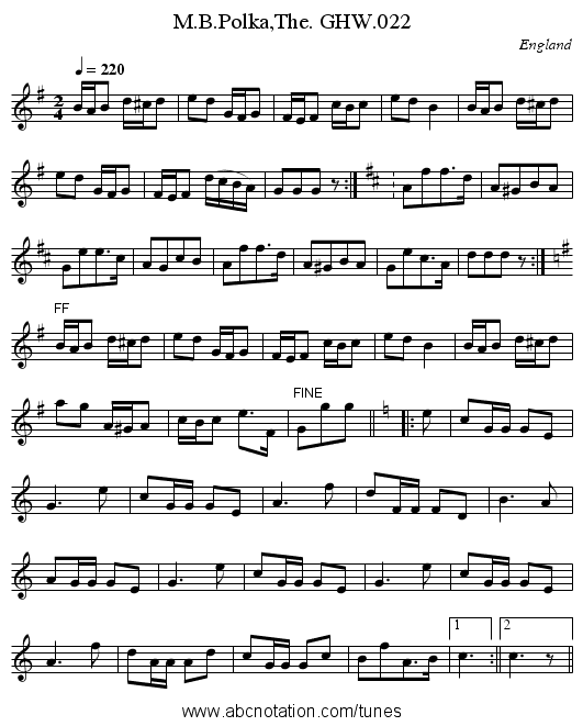 M.B.Polka,The. GHW.022 - staff notation