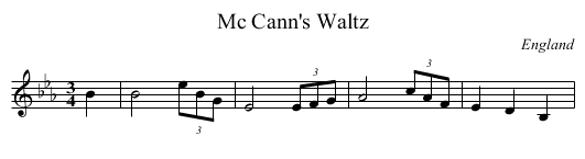 Mc Cann's Waltz - staff notation