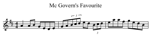 Mc Govern's Favourite - staff notation