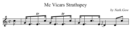 Mc Vicars Strathspey - staff notation