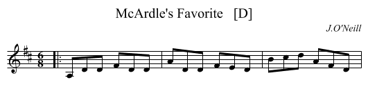McArdle's Favorite   [D] - staff notation