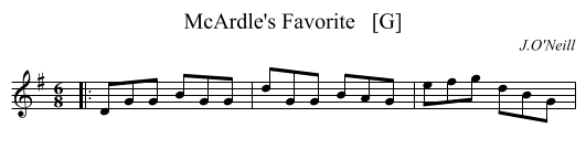 McArdle's Favorite   [G] - staff notation