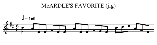 McARDLE'S FAVORITE (jig) - staff notation