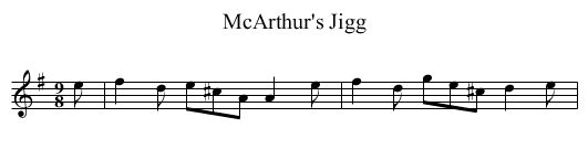 McArthur's Jigg - staff notation