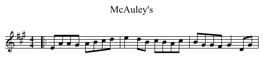McAuley's - staff notation