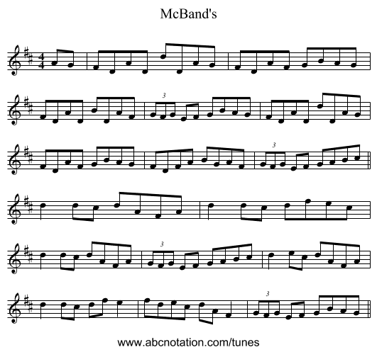 McBand's - staff notation