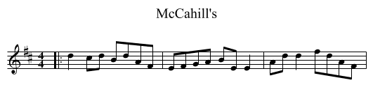 McCahill's - staff notation