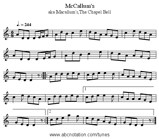 McCallum's - staff notation