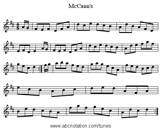 McCann's - staff notation
