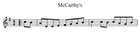 McCarthy's - staff notation