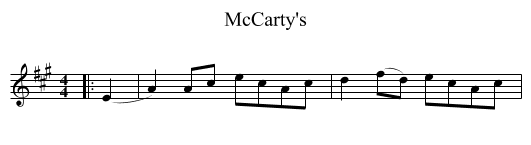 McCarty's - staff notation