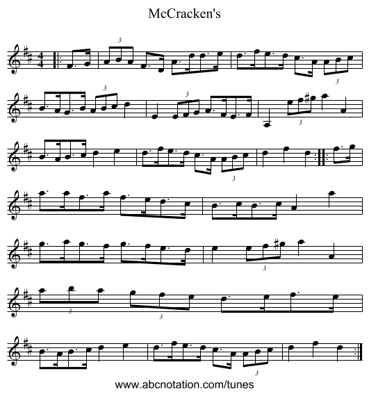 McCracken's - staff notation