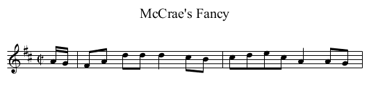 McCrae's Fancy - staff notation
