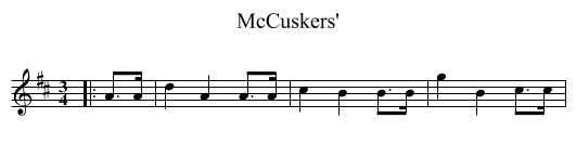 McCuskers' - staff notation