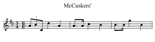 McCuskers' - staff notation