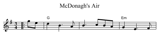 McDonagh's Air - staff notation