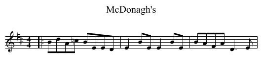 McDonagh's - staff notation