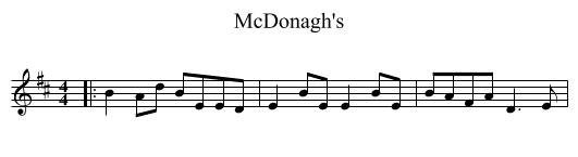 McDonagh's - staff notation