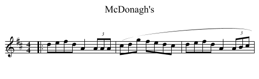 McDonagh's - staff notation
