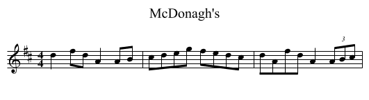 McDonagh's - staff notation