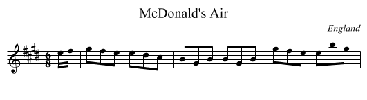 McDonald's Air - staff notation