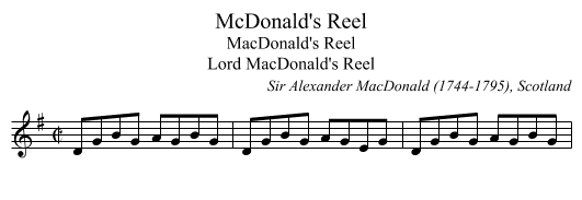 McDonald's Reel - staff notation