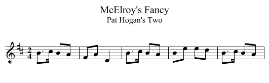 McElroy's Fancy - staff notation