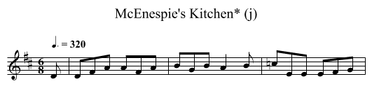McEnespie's Kitchen* (j) - staff notation