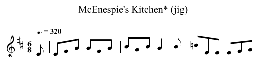 McEnespie's Kitchen* (jig) - staff notation