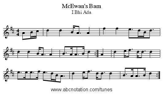 McEwan's Barn - staff notation