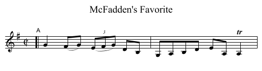 McFadden's Favorite - staff notation
