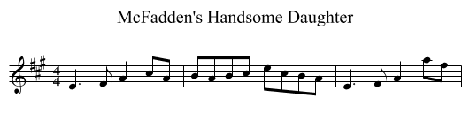 McFadden's Handsome Daughter - staff notation