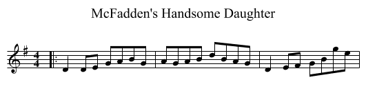 McFadden's Handsome Daughter - staff notation