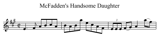 McFadden's Handsome Daughter - staff notation