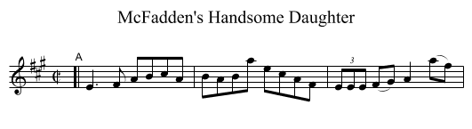 McFadden's Handsome Daughter - staff notation