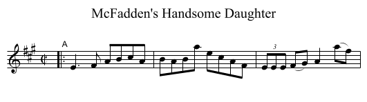 McFadden's Handsome Daughter - staff notation