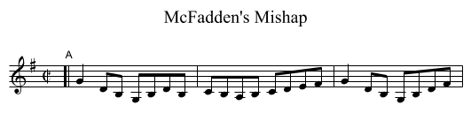 McFadden's Mishap - staff notation