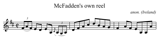 McFadden's own reel - staff notation