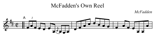 McFadden's Own Reel - staff notation