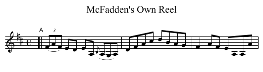 McFadden's Own Reel - staff notation