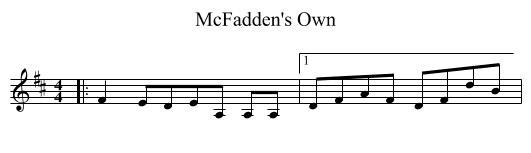 McFadden's Own - staff notation