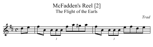 McFadden's Reel [2] - staff notation