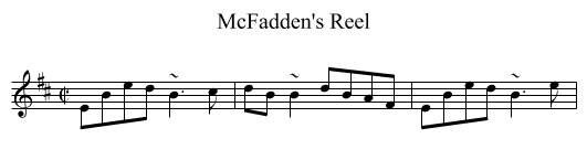 McFadden's Reel - staff notation