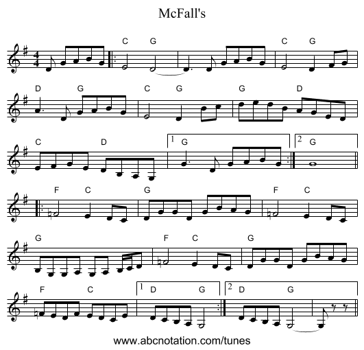 McFall's - staff notation